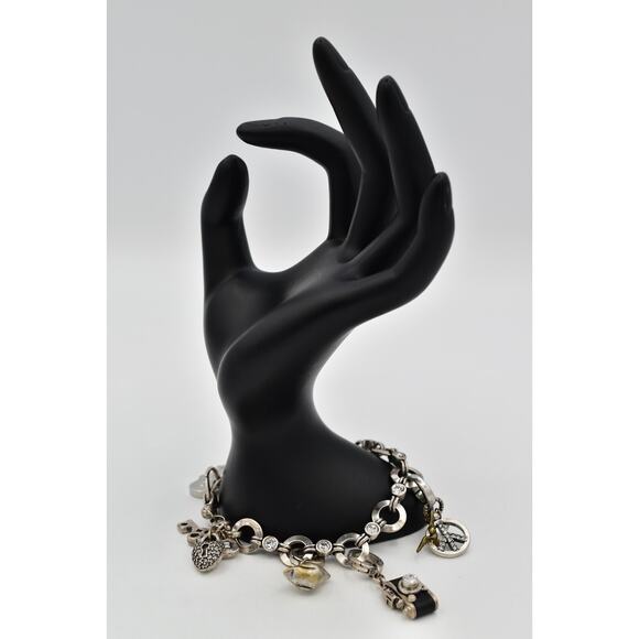 Fossil Vintage Charm Bracelet NYC Apple Camera Peace Bird Heart Key Rare BinAW - Picture 8 of 12